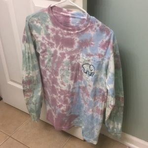 Tie-dye ivory Ella long sleeve T-shirt